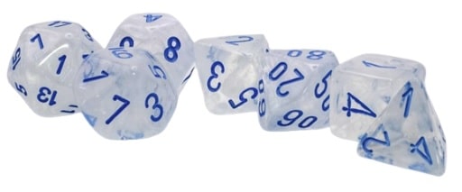 Chessex Icicle/Light Blue Mega-hedral 7pc Dice Set image 0